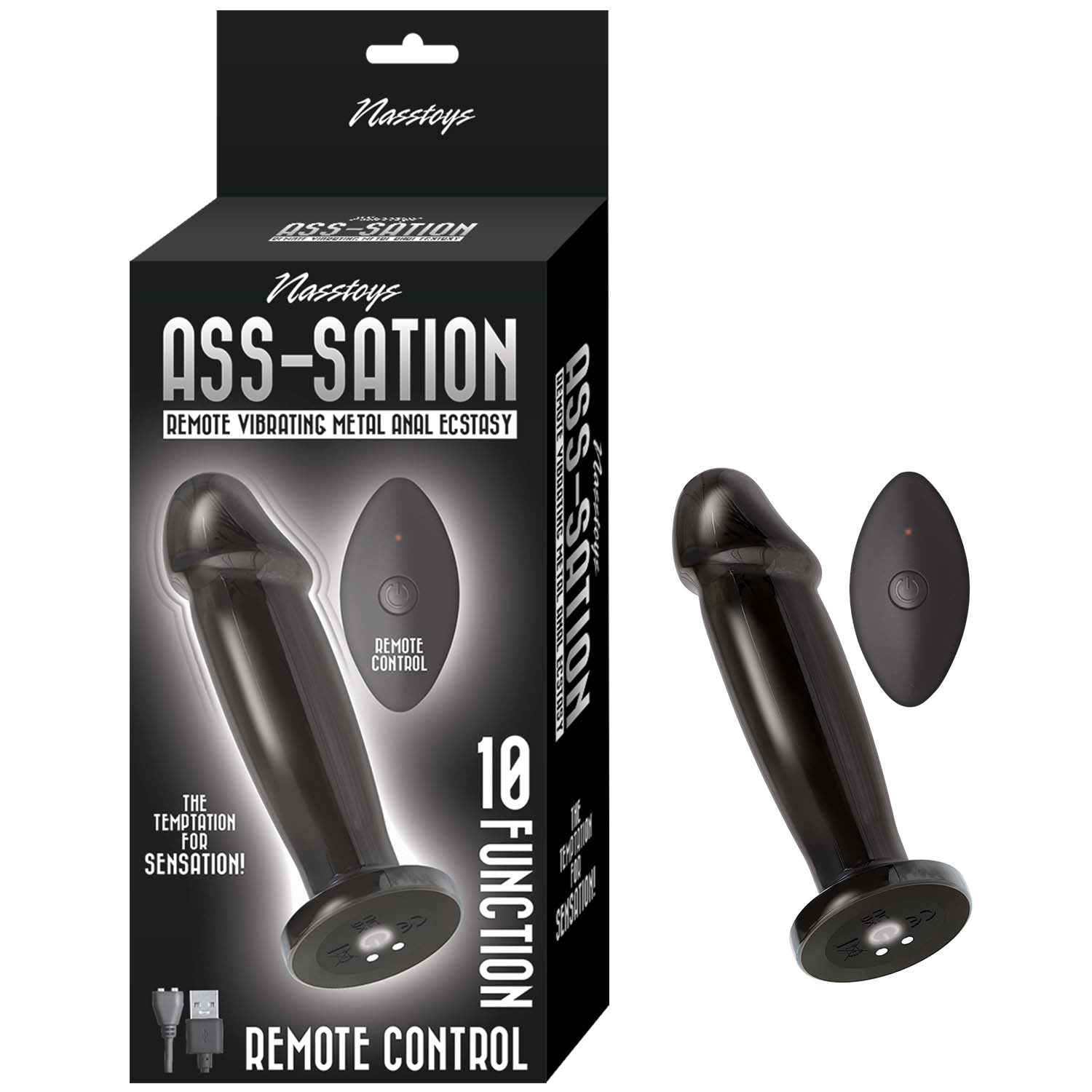 Plug Anal Ass-Sation Remote Vibrating Metal Anal Ecstasy - Black - Cake Sex Shop