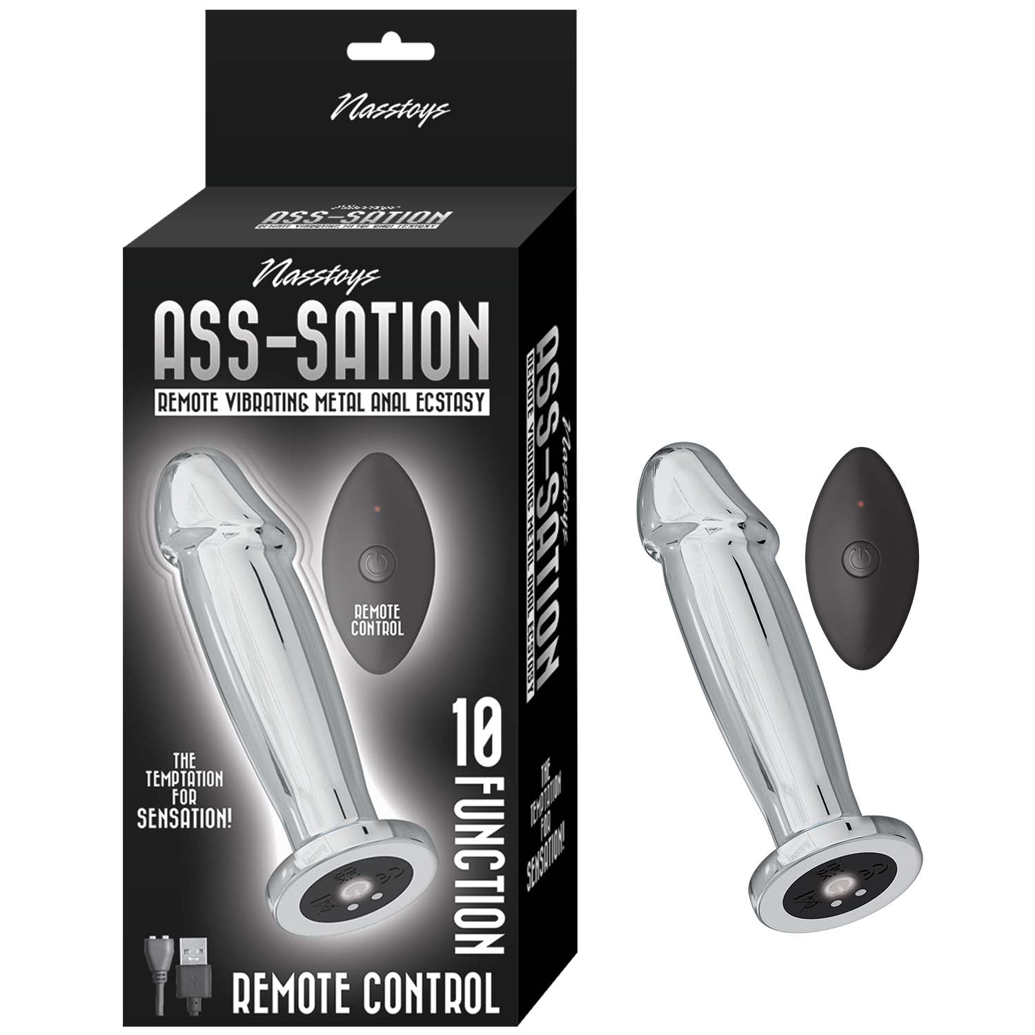 Plug Anal Ass-Sation Remote Vibrating Metal Anal Ecstasy - Silver - Cake Sex Shop