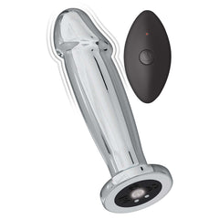 Plug Anal Ass-Sation Remote Vibrating Metal Anal Ecstasy - Silver - Cake Sex Shop 2