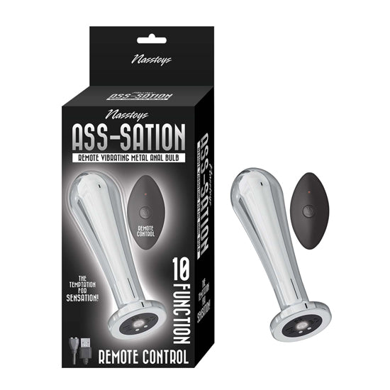 Plug Anal Ass-station Remote Vibrating Metal Anal Bulb - Silver - Cake Sex Shop