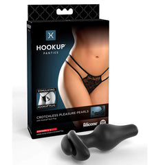 Plug Hookup Panties Crotchless Pleasure Pearls - S/L