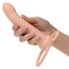 Dildo Performance Performance Maxx™ Rechargeable Ribbed Dual Penetrator - 15 cm- Ivory - Cake Sex Shop 2