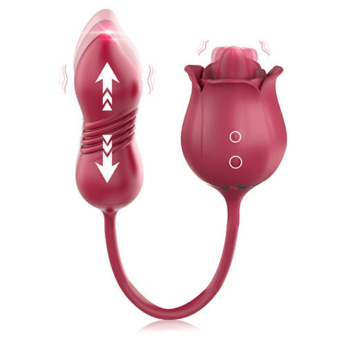 Vibrador Oral Rose & Thrusting Bullet - Cake Sex Shop