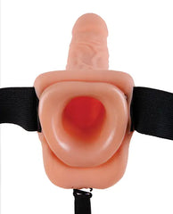 Strap On Fetish Fantasy Series Vibrating Hollow Strap On with Balls -18 cm