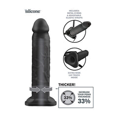 Strap On Dildo Hollow Extension - 25 cm Black - Cake Sex Shop 2 3
