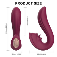 Vibrador Burgundy Tongue Vibrator - Cake Sex Shop 2 3