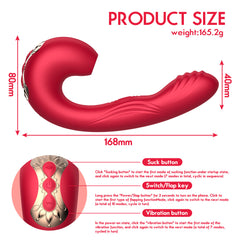 Vibrador Succionador Red Pleasures - Cake Sex Shop 2 3