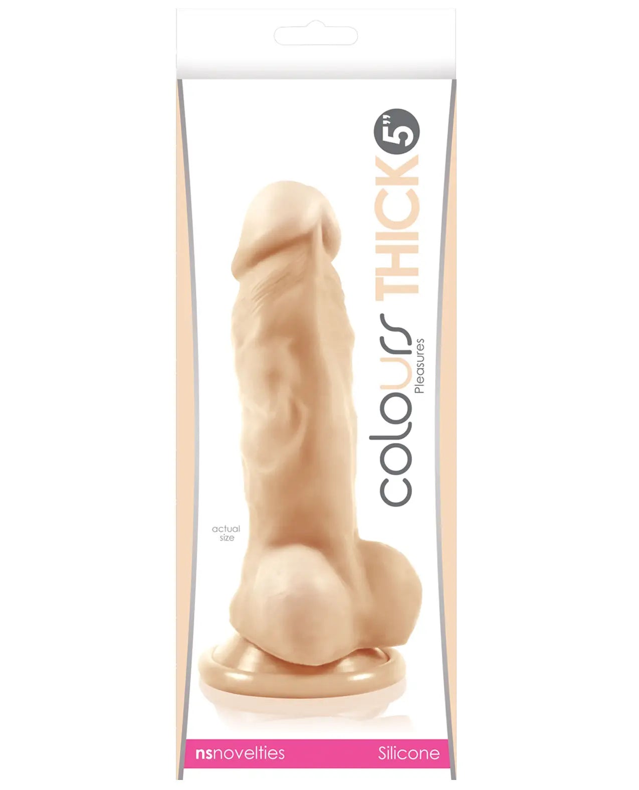 Dildo Colours - Pleasures - Thick - 13 cm Dildo - White - Cake Sex Shop
