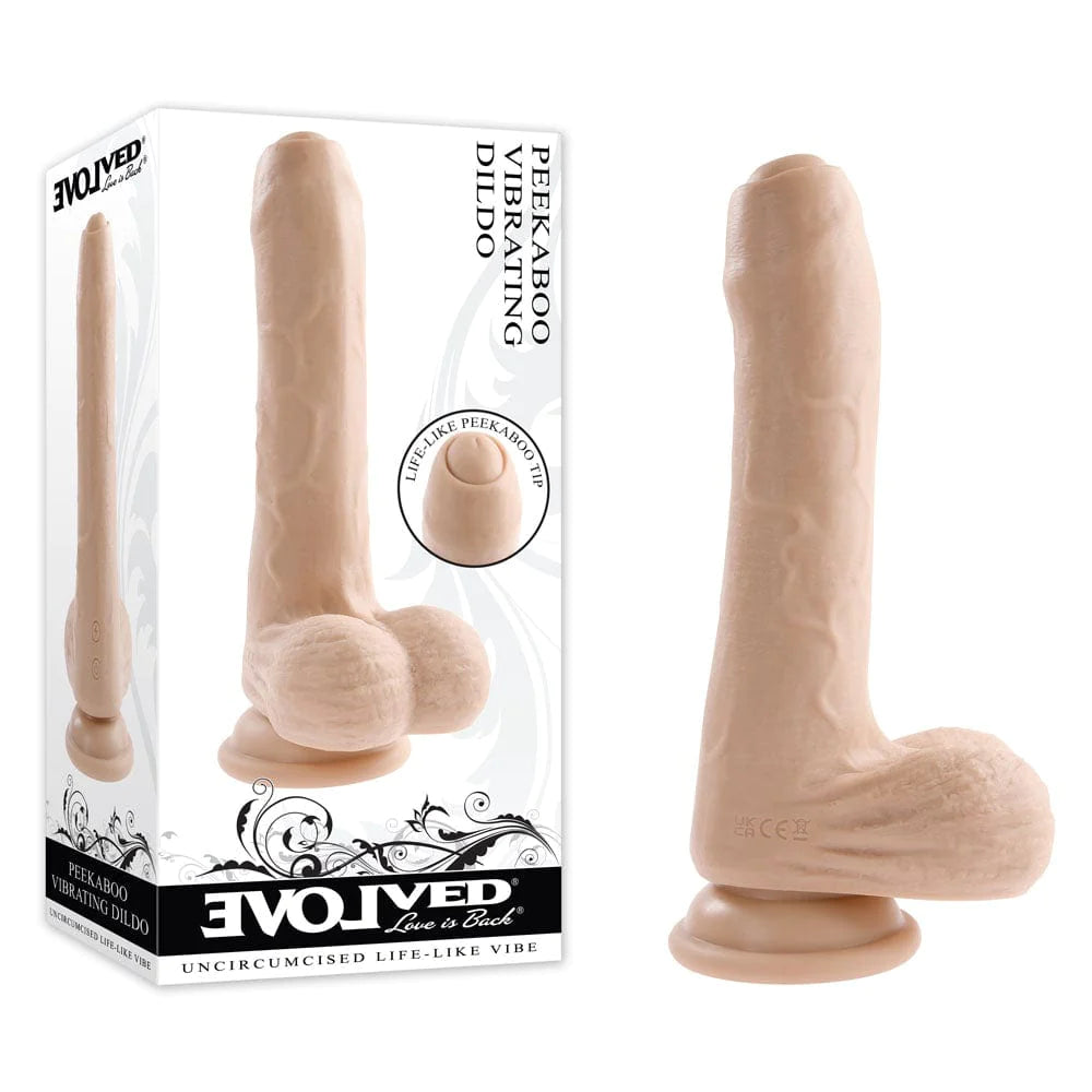 Dildo Peek A Boo Vibrating Dildo Light 8" - Cake Sex Shop