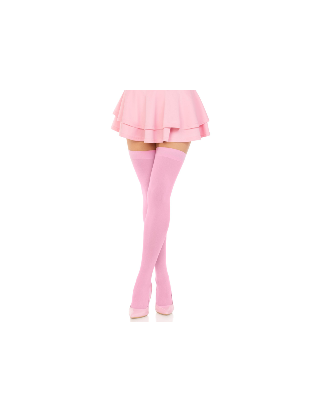 Medias Opaque Thigh Highs - One Size - Neon Pink - Cake Sex Shop