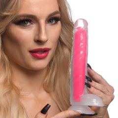 Dildo Lollicock Glow in the Dark with Balls - 18 cm