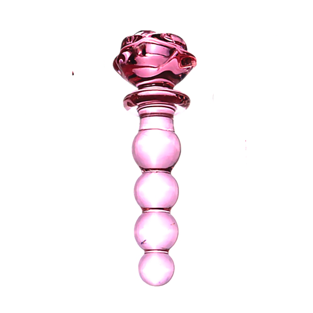 Dildo Pink Glass Flower Beads - 14 cm - Cake Sex Shop
