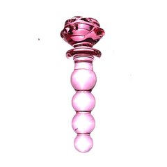 Dildo Pink Glass Flower Beads - 14 cm - Cake Sex Shop