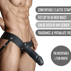 Dildo Arnes Dr Skin 18 cm Hollow Strap On - Black - Cake Sex Shop 2 3