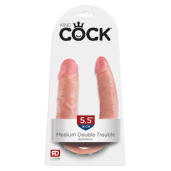 Dildo Doble King Cock Medium Double Trouble 5.5" - Light - Cake Sex Shop