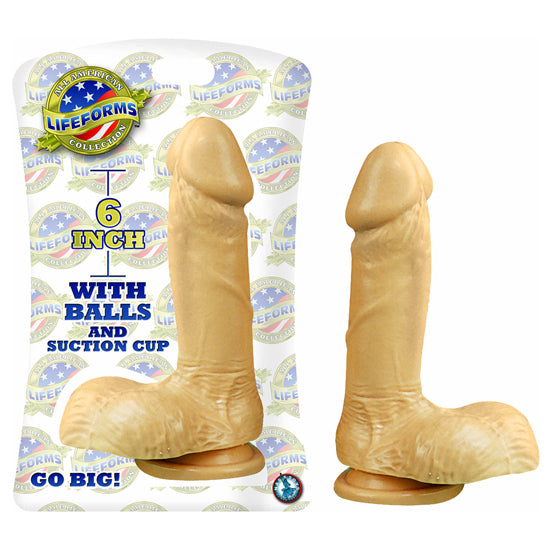Dildo Lifeforms With Balls And Suction Cup 6″-White - Cake Sex Shop
