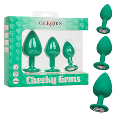 Set Plugs Cheeky Gems - Green - Cake Sex Shop