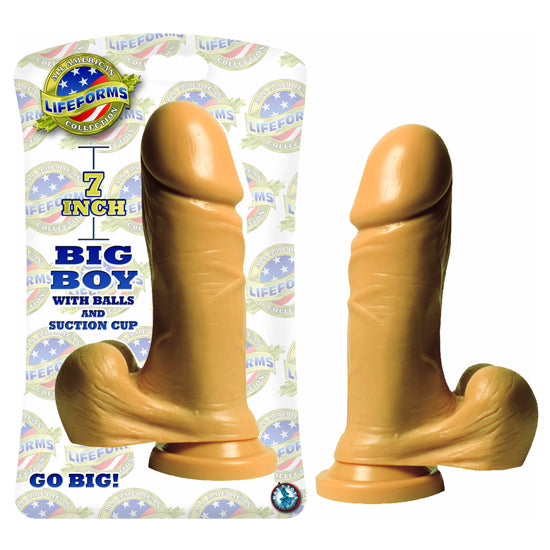 Dildo Lifeforms Big Boy With Balls And Suction Cup 7″-White - Cake Sex Shop