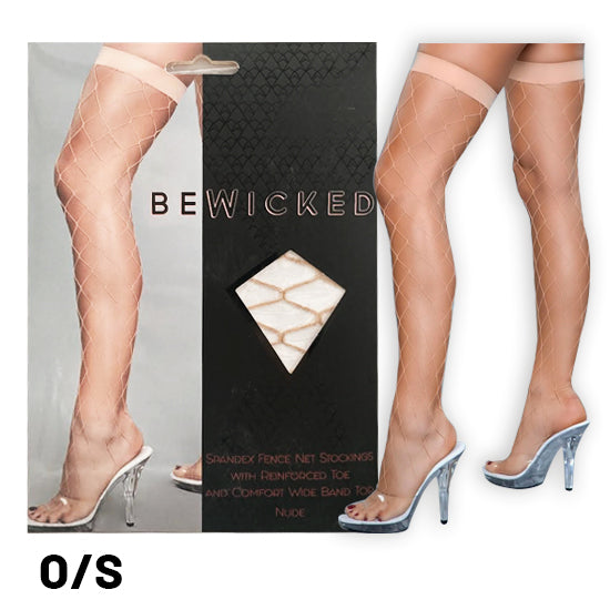 Medias Bewicked Caught In My Trap Thigh Highs-Nude O/S - Cake Sex Shop