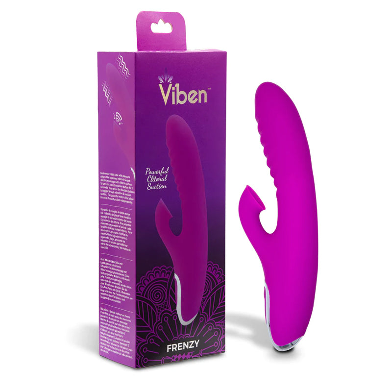 Vibrador Frenzy – Rabbit Vibe with Clitoral Suction – Berry - Cake Sex Shop