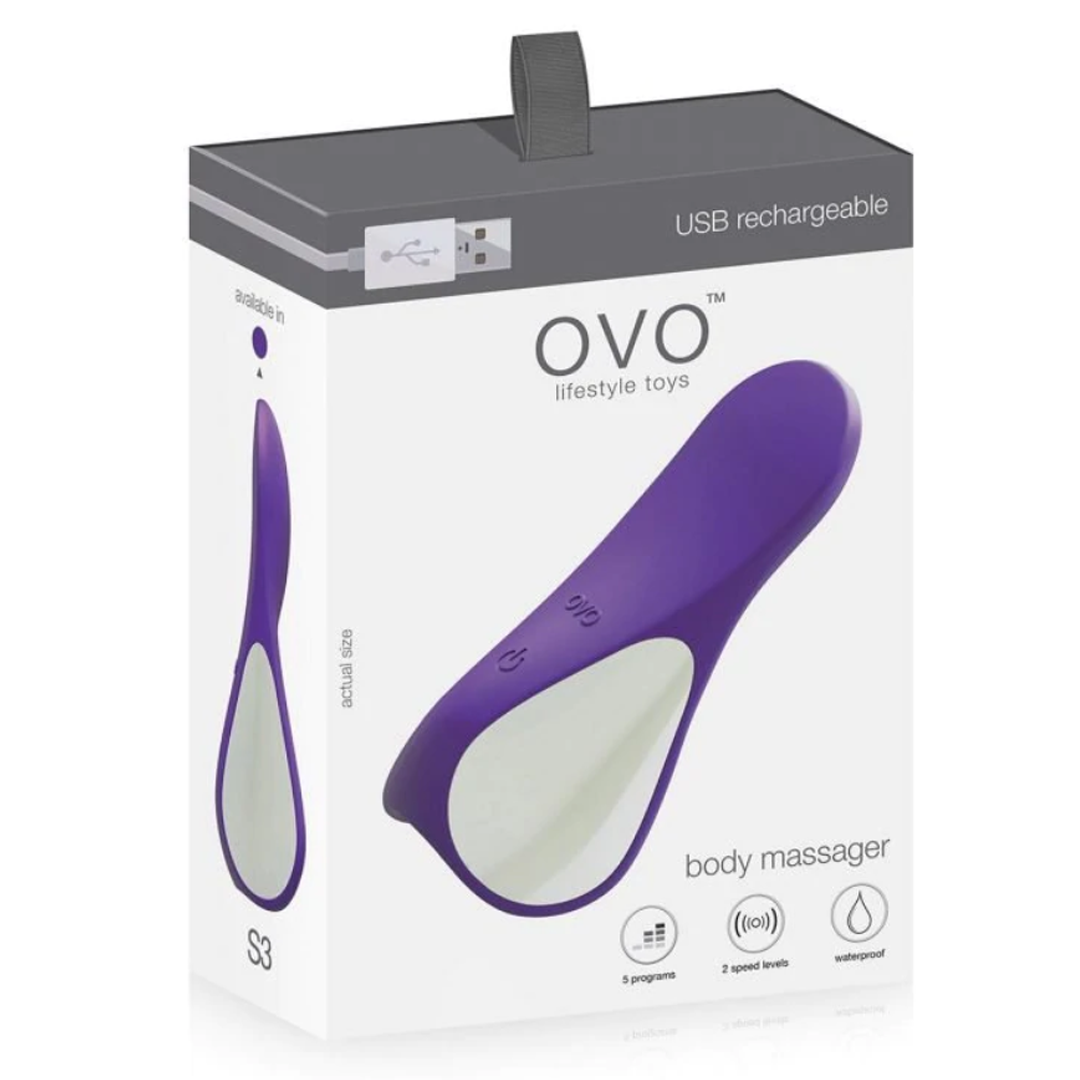 Masajeador Ovo S3 Recharge Lay On Purple Silver - Cake Sex Shop