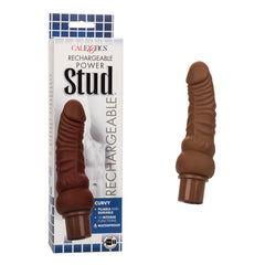 Dildo Rechargeable Power Stud Curvy-6.75" Brown - Cake Sex Shop