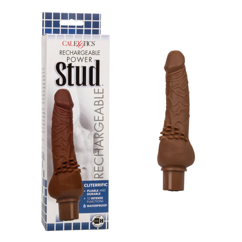 Vibrador Rechargeable Power Stud Cliterrific-7.5" Brown - Cake Sex Shop