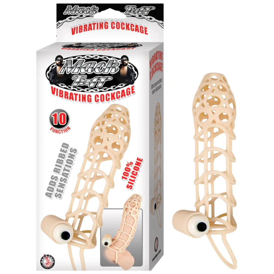 Jaula Mack Tuff Vibrating Cockcage White - Cake Sex Shop