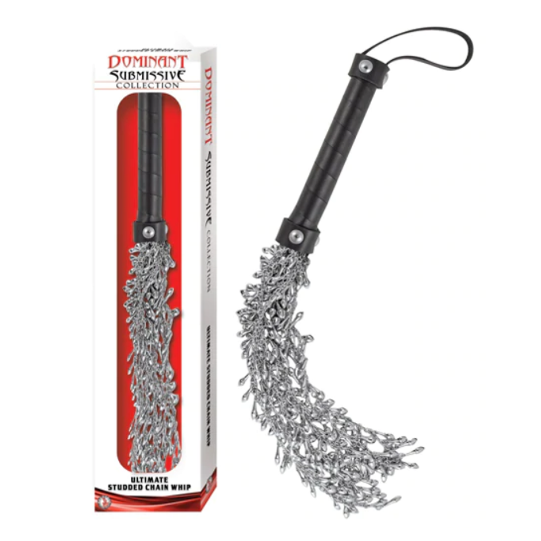 Azotador Dominant Submissive Ultimate Studded Chain Whip - Cake Sex Shop