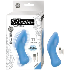 Vibrador Devine Vibes Exciter Glow in the Dark Clitorial Teaser Blue - Cake Sex Shop