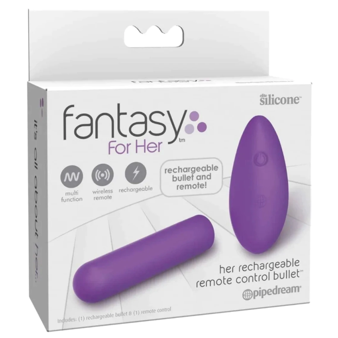Vibrador Fantasy For Her Rechargeable Remote Control Bullet- Purple - Cake Sex Shop