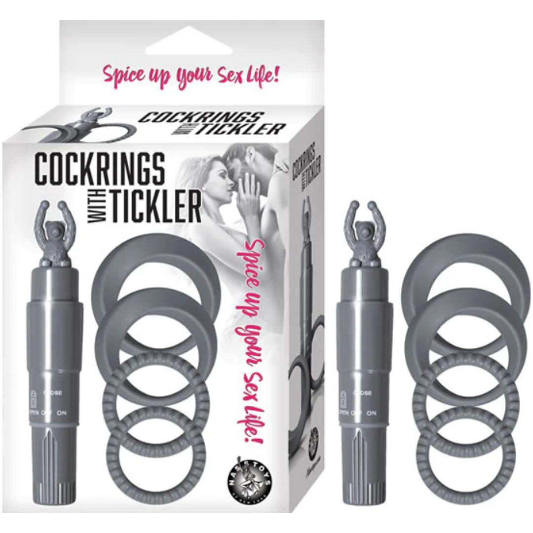 Anillo Cockrings With Tickler Grey - Cake Sex Shop
