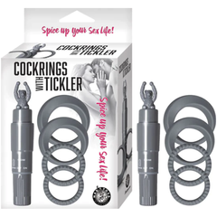 Anillo Cockrings With Tickler Grey - Cake Sex Shop