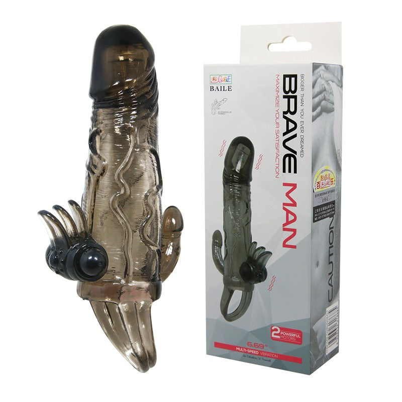 Funda Brave Man Vibrating Sleeve - Smoke - Cake Sex Shop
