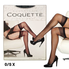 Medias Coquette Thigh High Sheer Stockings-Black O/S X - Cake Sex Shop