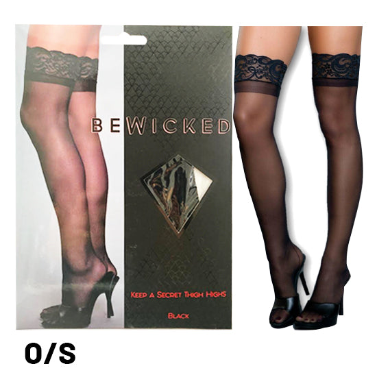 Medias Bewicked Keep A Secret Thigh Highs-Black Queen - Cake Sex Shop