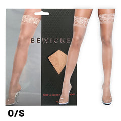 Medias Bewicked Keep A Secret Thigh Highs-Nude O/S - Cake Sex Shop