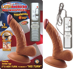 Dildo Latin American Mini Whoppers Vibrating 5'' Curved Dong W/ Balls Latin - Cake Sex Shop