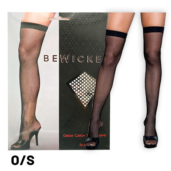 Medias Bewicked Great Catch Thigh Highs-Black O/S - Cake Sex Shop