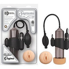 Set Supreme Vibrating Penis Pump By Nasstoys Vagina Black - Cake Sex Shop