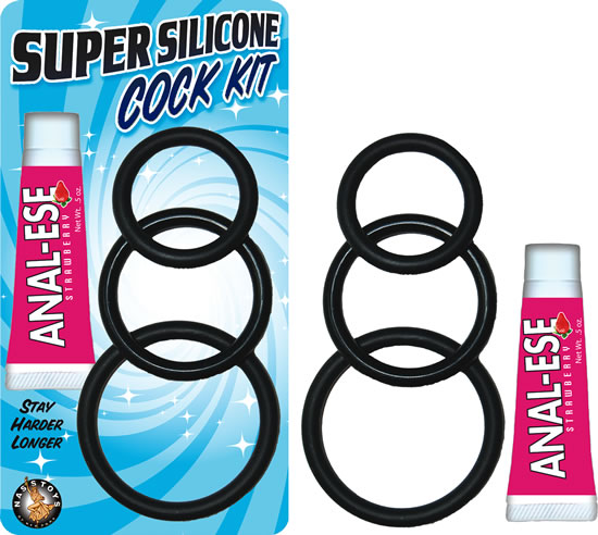 Anillo Super Silicone Cock Kit W/Anal - Cake Sex Shop