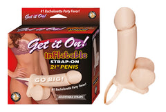 Pene Inflable Get It On! Inflatable Strap-On 21" Penis Flesh - Cake Sex Shop
