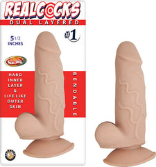 Dildo Realcocks Dual Layered #1 Flesh 5.5" - Cake Sex Shop