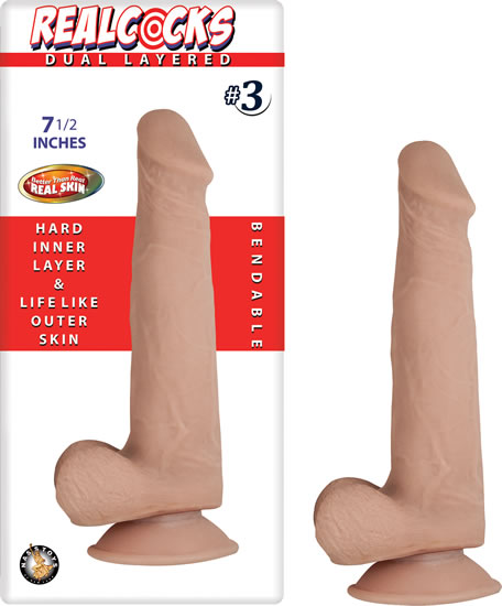 Dildo Realcocks Dual Layered #3 Flesh 7.5" - Cake Sex Shop