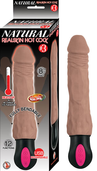 Dildo Natural Realskin Hot Cock #3 Brown 8" - Cake Sex Shop