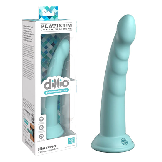 Dildo Dillio Platinum - 18 cm Slim Seven - Teal - Cake Sex Shop