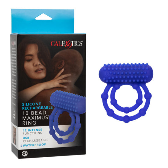 Anillo Silicone Rechargeable 10 Bead Maximus Ring - Cake Sex Shop