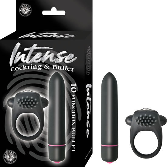 Set Vibrador Intense Cockring & Bullet Black - Cake Sex Shop