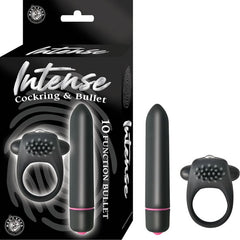 Set Vibrador Intense Cockring & Bullet Black - Cake Sex Shop