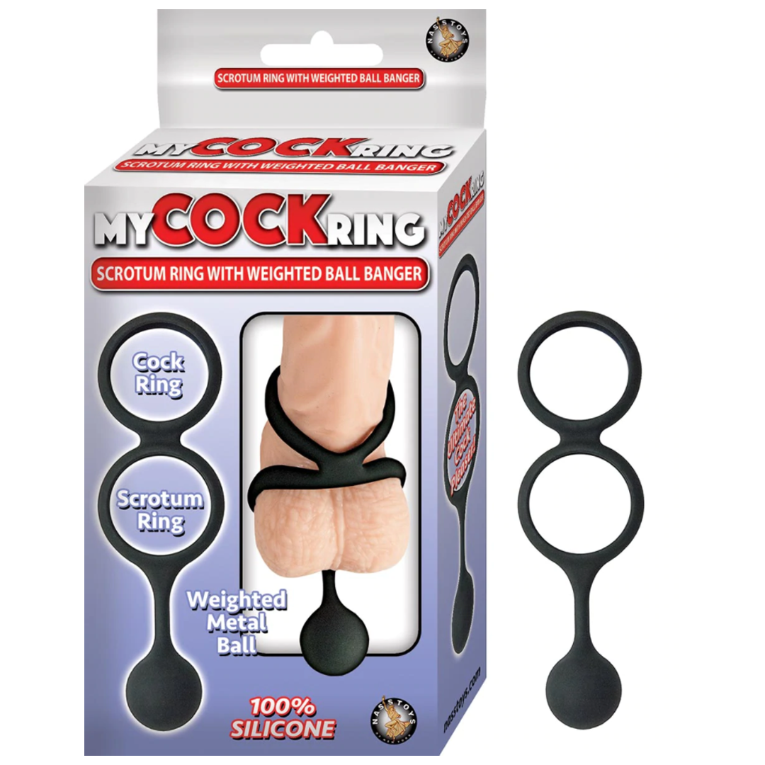 Anillo My Cockring Scrotum Ring With Weighted Ball Banger-Black - Cake Sex Shop